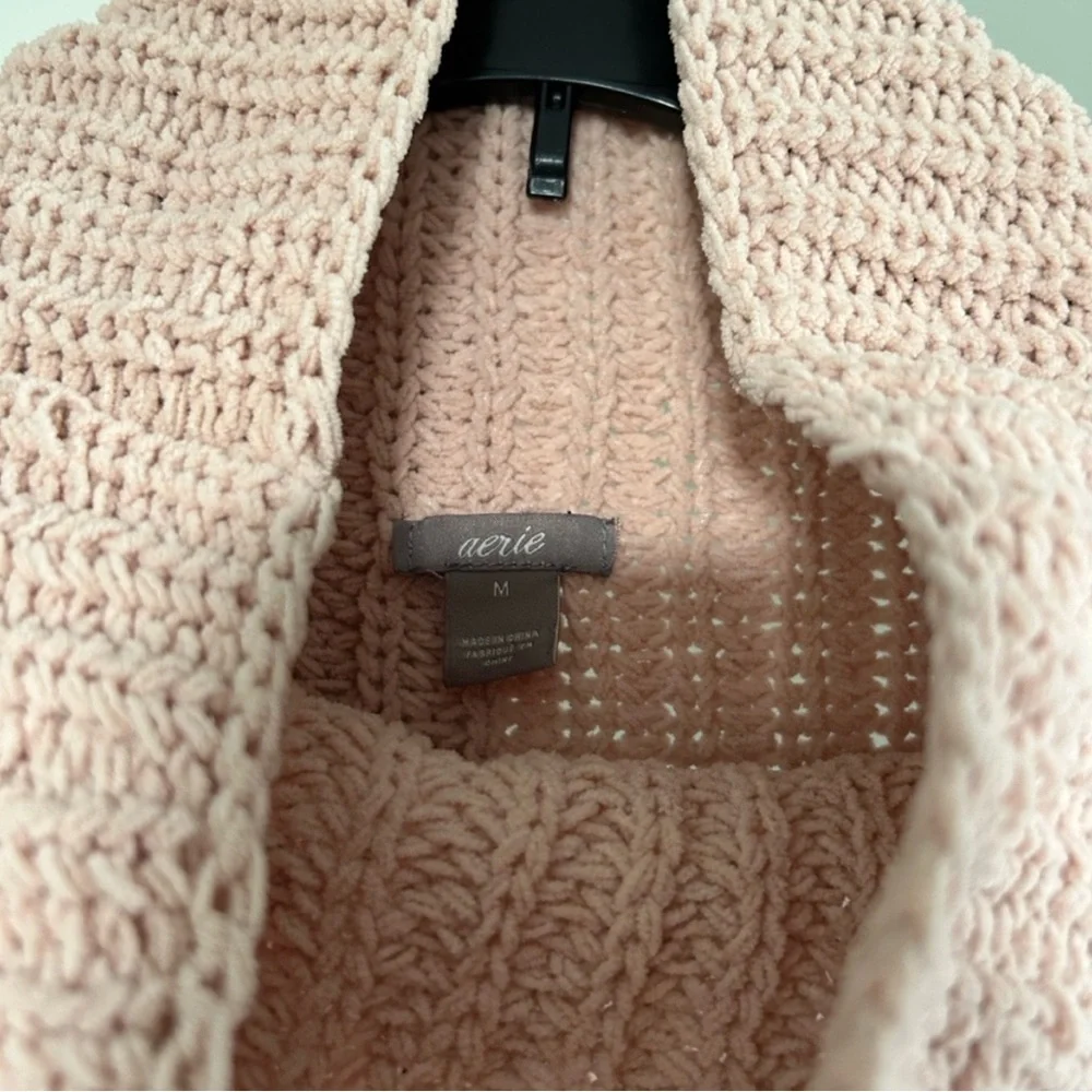 Aerie Blush Pink Chenille Sweater Medium - Picture 3 of 3